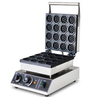 Mini gaufre commerciale de forme ronde de 16 grilles faisant la machine électrique fabricant de gâteau de gaufre rond de 16 tranches