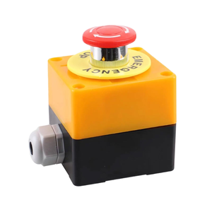 Waterproof IP65 Round Head Emergency Stop Plastic Base Self <b>Locking</b> Switch for Outdoor Equipment Knob - Product Image 1