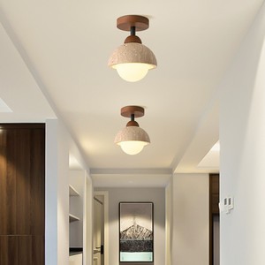 Lámpara de techo de travertino LED de un solo cabezal, estilo nórdico, para entrada, pasillo, balcón, accesorio de iluminación - Product Image 2