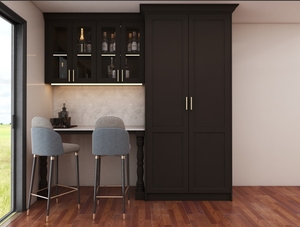 Moulures de plinthe de cuisine de style shaker avec dosseret en granit pour cave à vin, design imperméable - Product Image 2