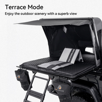 Tente de toit rigide ADA OVERLAND ABS Clamshell pour 3 personnes, imperméable et pliable, pour 4x4, SUV, camping tout-terrain