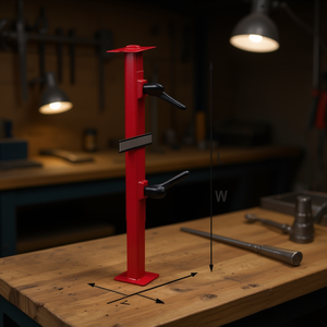 Tornillo de Banco 5002 Z2 de Acero Rojo con Altura Ajustable, Dimensiones H L - Product Image 3