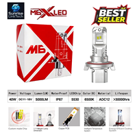 SunRise M6X Auto-LED-Scheinwerfer H13 12V 40W 4400LM 6500K IP67 Wasserdicht Kühlsystem Plug & Play Universelle Passform