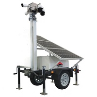 Caméra solaire portable CCTV, remorque à panneaux solaires, remorques de sécurité, remorque à énergie solaire pour la surveillance des chantiers