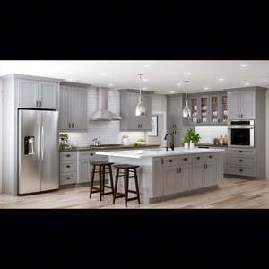 Gabinetes de Cocina Lacados con Acabado Shaker en Color Personalizado de Fábrica, Ofrecemos un Nuevo Diseño de Muebles de Cocina, Unidades de Cocina Modulares con Isla - Product Image 1