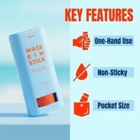 Stick solaire portable bleu clair, baume de protection solaire non collant, format mini de poche, facile à ouvrir pour les trajets quotidiens