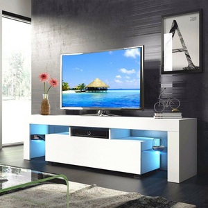 Cheap Price Modern High Gloss Media Console Storage TV Stand Cabinet Entertainment Center with LED Light, Shelves - Product Image 5