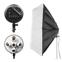 Lampe à 5 têtes WF SFL-5 avec boîte à lumière rectangulaire de 60*90cm et 5 ampoules E27 pour la photographie et la vidéo