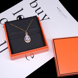 FORTE OEM <b>Orange</b> Wholesale Classic Jewelry Storage Packaging Box Unique Gift Box Packaging with Bag - Product Image 6