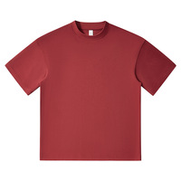 T-shirt de base à col rond de couleur unie en coton mélangé épais 240gsm | Maillot de corps vierge Streetwear essentiel