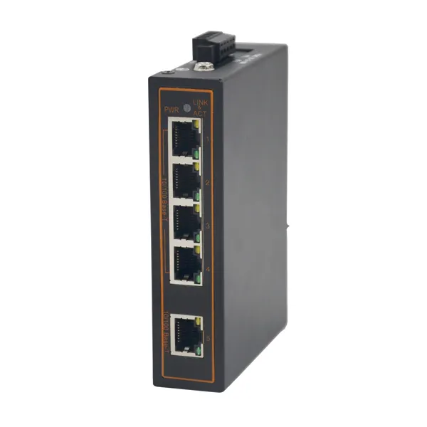 Неуправляемый Промышленный Коммутатор Ethernet с 5 портами Ethernet и поддержкой POE