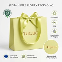 Sac en papier écologique de luxe personnalisé imprimé, laminé, recyclable, pour emballages de bijoux, avec votre propre logo