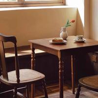 Table à manger vintage de style français en bois massif, table rectangulaire rétro de style américain, table personnalisable, tables et chaises de café