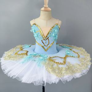 Robe <span class=keywords><strong>de</strong></span> ballet en coton pour filles, costume <span class=keywords><strong>de</strong></span> spectacle <span class=keywords><strong>de</strong></span> <span class=keywords><strong>danse</strong></span> du petit cygne pour enfants, jupe bouffante, jupe tutu bleue, <span class=keywords><strong>tenue</strong></span> d'hiver - Product Image 5