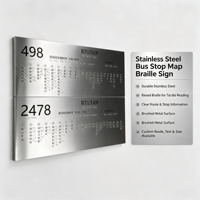 Letrero Táctil de Acero Inoxidable para Parada de Autobús con Mapa en Braille, Placa de Información de Transporte Público Personalizada