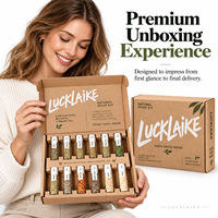 Boîte d'emballage de luxe en carton kraft pour abonnement de cadeaux gourmands avec plateau à 12 compartiments pour coffrets de café, d'épices et de fleurs séchées