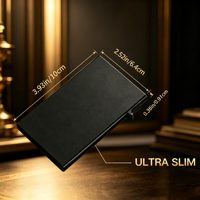 Dompet Logam Aluminium Premium Tipis Anti RFID, Tempat Kartu Kredit dengan Cetak Sablon, Tanpa Penutup, Ramping dan Portabel