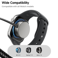 Chargeur magnétique stable Toocki 5W pour montre, câble de charge sans fil à alignement puissant, tressé, portable pour modèles IWatch