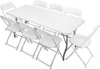 Table pliante rectangulaire en plastique robuste de 180 cm (72 pouces) pour 8 personnes, idéale pour les banquets, événements et activités extérieures – Vente en gros