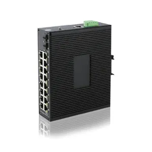 DIN ray 16 Gigabit L2 yönetilen dağıtmak VLAN QoS Ethernet anahtarı 2 SFP 1000Mbps Uplink açık endüstriyel çekirdek ağ anahtarı