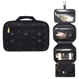 Free Sample Manufacturer Logo Personalized Printed Pattern Travel <b>Waterproof</b> Nylon Expandable With Hanging Hook <b>Toiletries</b> - Product Image 1