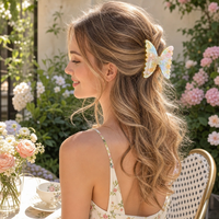 Pince à cheveux florale artisanale coréenne et japonaise, élégante barrette en velours 10 cm, accessoire coloré pour queue de cheval, pour bal et usage quotidien