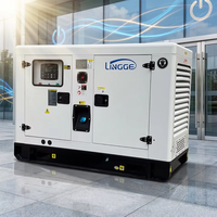 Generador Diésel Silencioso LINGGE de 15 Kw 20 Kva, 10000 Vatios, 12 Kva, Arranque Eléctrico, Energía de Respaldo