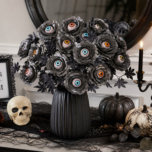 Ramo de Ramas Artificiales de Plástico de Estilo Gótico Creativo de 50 cm, Decoración de Ojos de Murciélago y Hojas de Arce para el Hogar, Fiesta de Halloween - Product Image 5