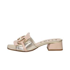 Pantoufles à talons pour femmes Repo, beige doré, talon de 4 cm, taille 37 - Product Image 1