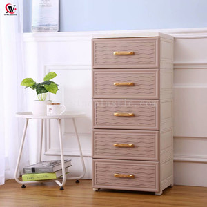 39*32*85CM 5 Storage <strong>Drawer</strong> Rolling Cart Organizer Plastic Unit <strong>on</strong> <strong>Wheels</strong> Narrow Slim - Product Image 2
