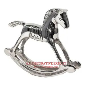 Sculpture de cheval à bascule en métal pour salon, bureau, chambre à coucher, Tables latérales, décoration, Sculpture de cheval en aluminium