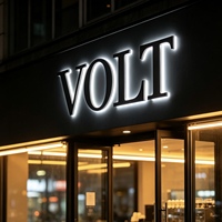 Enseigne commerciale personnalisée en métal rétroéclairée par LED avec lettres de logo dorées, signalétique publicitaire extérieure pour bureau et bar