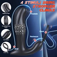 Vibrateur à perles coulantes télécommandé avec tête oscillante pour hommes et couples, plug anal pour prostate, anneau pénien, jouet sexuel pour adultes