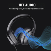 Headset DJ Stereo Nirkabel Studio Rekaman Profesional Peredam Kebisingan 3.5mm Monitor Headphone untuk 5.0+EDR 22 Jam