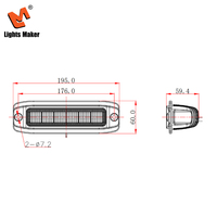 Barre lumineuse LED professionnelle encastrée 36W 6,2 pouces Rouge Blanc Double Mode 3000LM Puce OSRAM Certifiée E-Mark pour Pickups LML-1936RFC