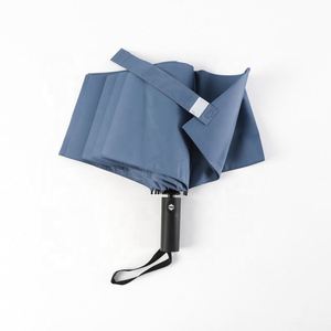 Parapluie pliant automatique de luxe à trois sections, sans taches de mémoire, facile à ranger, 8 baleines, couleur unie, pour homme, usage professionnel, OEM YUXIN-369 - Product Image 3