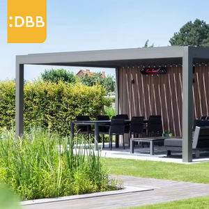 Pergola moderne à persiennes Pare-soleil extérieur avec cadre en aluminium et toit en métal réglable et étanche à la pluie, terrasse <span class=keywords><strong>de</strong></span> <span class=keywords><strong>jardin</strong></span> - Product Image 1