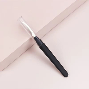 Peine de pestañas de acero negro mate portátil de alta calidad <span class=keywords><strong>con</strong></span> mango de plástico, cepillo de pestañas de silicona, herramientas de <span class=keywords><strong>maquillaje</strong></span> para el cuidado del cabello, venta al por mayor - Product Image 5