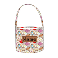 Panier de Pâques personnalisé en cuir avec nom d'enfant, panier de Pâques imprimé avec lapin de Pâques, avec patch en cuir gravé personnalisé