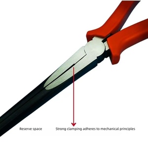 Pince à bec multifonction professionnelle Powerlift de 10 pouces extra longue en acier au carbone, mâchoires dentelées durables, poignées en caoutchouc, DIY OEM - Product Image 3