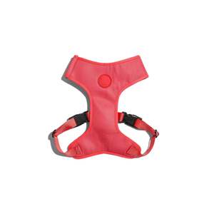 Neon Coral Adjustable Mesh Harness For Dogs With Reflective Strips And Secure Buckles - Product Image 1