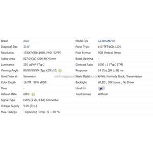 G238HAN04.0 cadena de suministro confiable Nuevo en pantalla LCD original G238HAN04.0 - Product Image 2