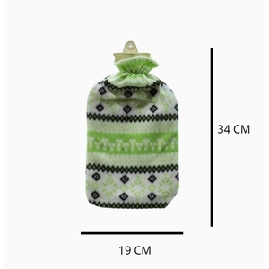 Bolsa de Agua Caliente Extra Grande con Diseño Verde de SC ECOMMERCE, Capacidad de 1 Litro, Material de Goma, Felpa y PVC, Estilo Adorable para Calentar las Manos, Bolsa de Viaje - Product Image 2