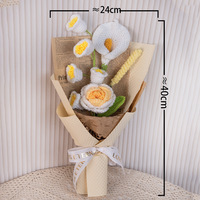 Bouquet tricoté et tissé à la main Tanabata, Calla, Lotus, Rose, Tournesol, en laine, Origine Chine, Cadeau portable, Transfrontalier