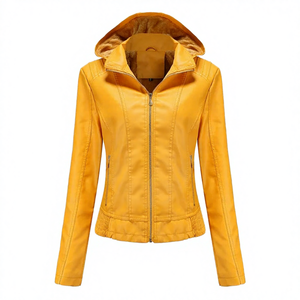 Chaqueta de Invierno 2026, Nueva, Gruesa, de Forro Polar, con Logotipo Personalizado, Impermeable, Transpirable, Cortavientos, de Cuero PU, Talla Grande para Mujer - Product Image 4