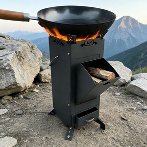 Réchaud de camping portable en acier au carbone léger pour la randonnée et la survie en plein air - Product Image 2