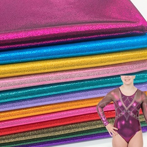 Đa màu sắc sáng bóng Holographic kim loại sương mù Lá Chấm nylon spandex vải dancewear Đồ bơi thể dục dụng cụ beachwear vải - Product Image 1