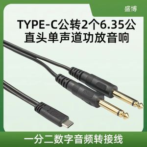 สายเคเบิลเสียงแบบ Type C ถึง 2x 6.35 มม. สำหรับการเชื่อมต่อเอาต์พุตสเตอริโอของเครื่องขยายเสียงลำโพง - Product Image 5