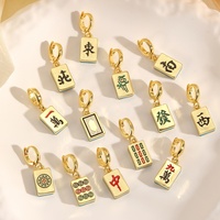 Breloques Mahjong Tendance pour la Fabrication de Bijoux DIY, Bracelets, Colliers, Breloques à Clipser en Métal Doré Émaillé