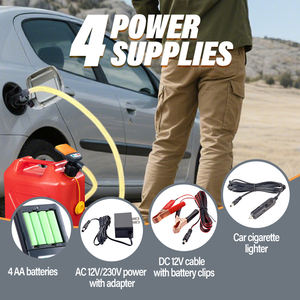 Pompe de transfert portable semi-automatique alimentée en courant continu, 4 adaptateurs, tuyau de décharge de 51 pouces, 3,8 GPM, basse pression, OEM 5V/12V, automobile - Product Image 5